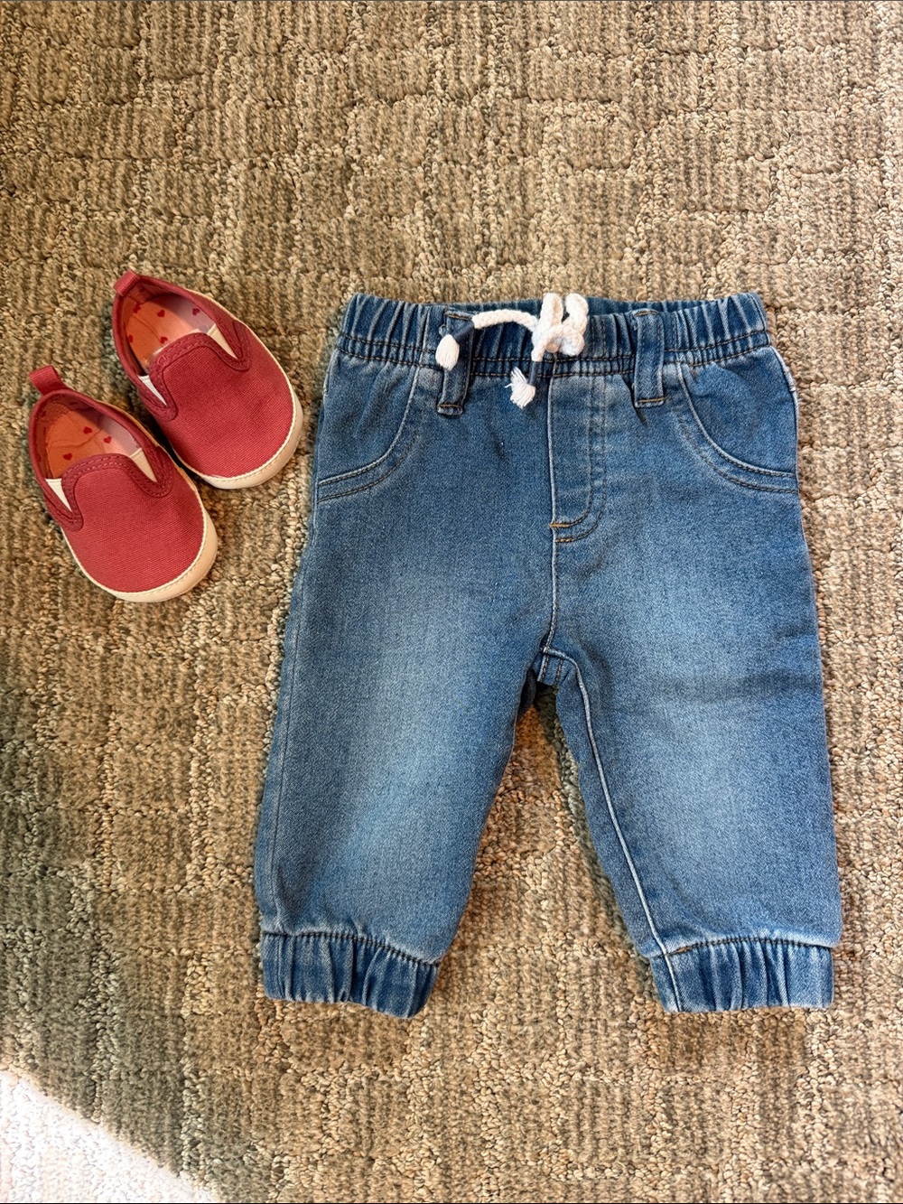 Lot NB Shoes/Joggers Cat & Jack Denim Jogger Pants - Blue